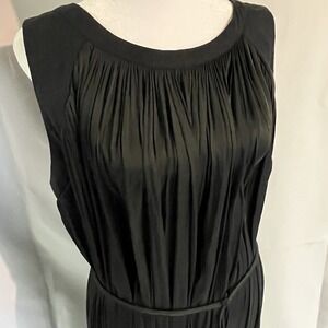Nine West Black Pleated Sleeveless Dress XL Flowy Occasion Belted 20s Inspired